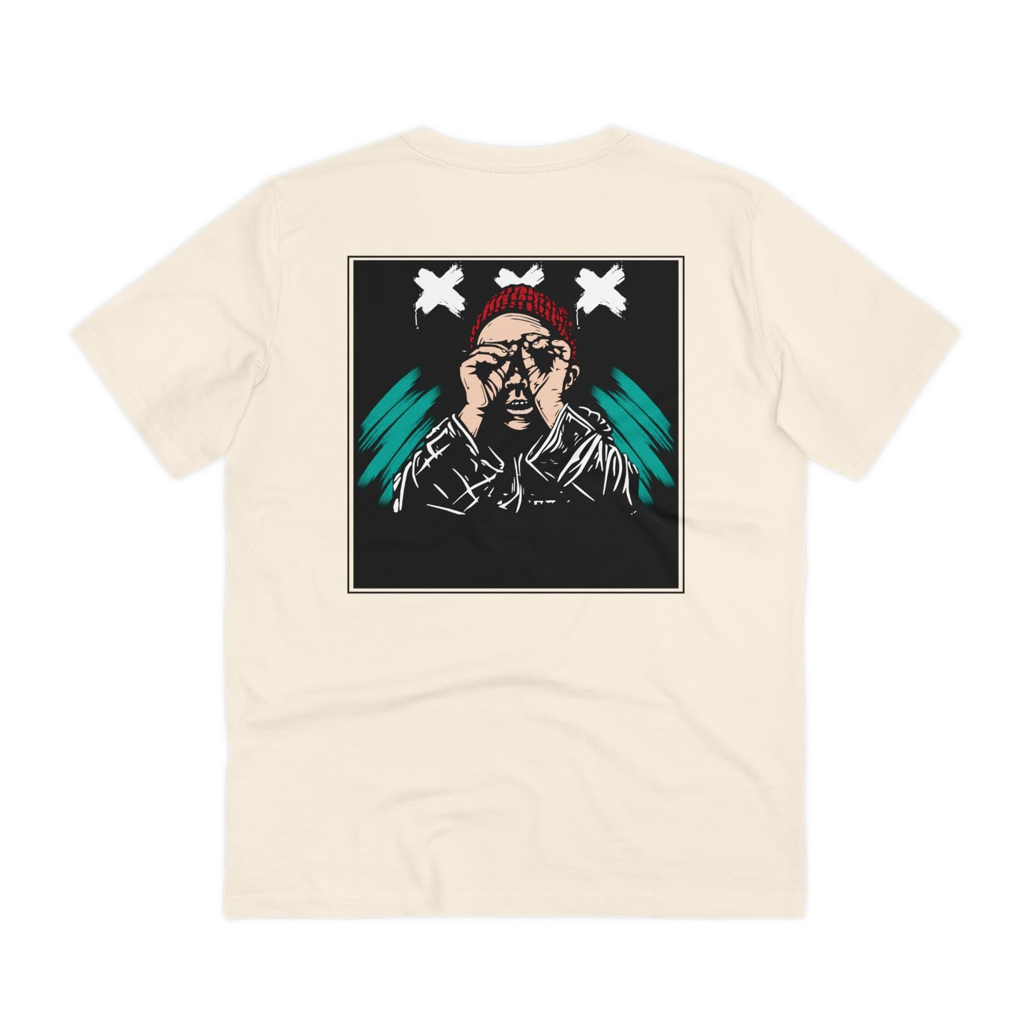 Vision T-shirt beige unisex biologisch katoen Black and Sol