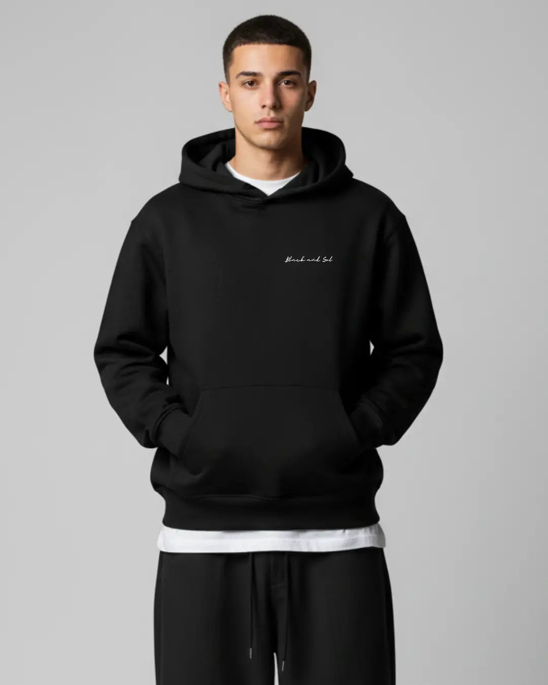 Essential hoodie BLACK AND SOL